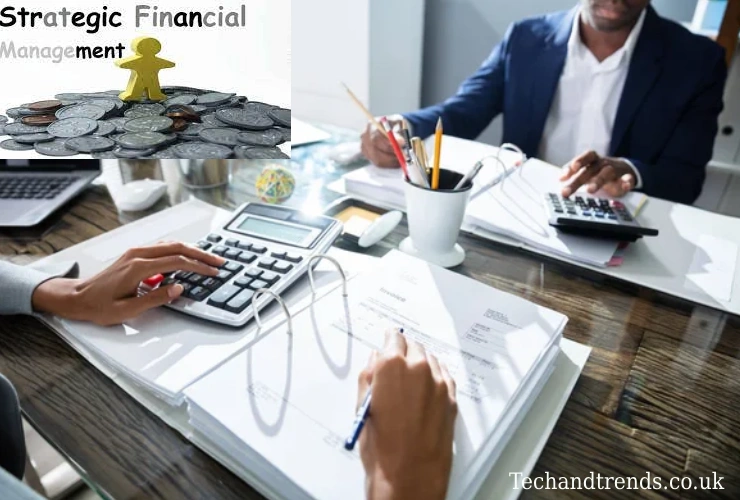 Strategic financial planning process with charts and graphs